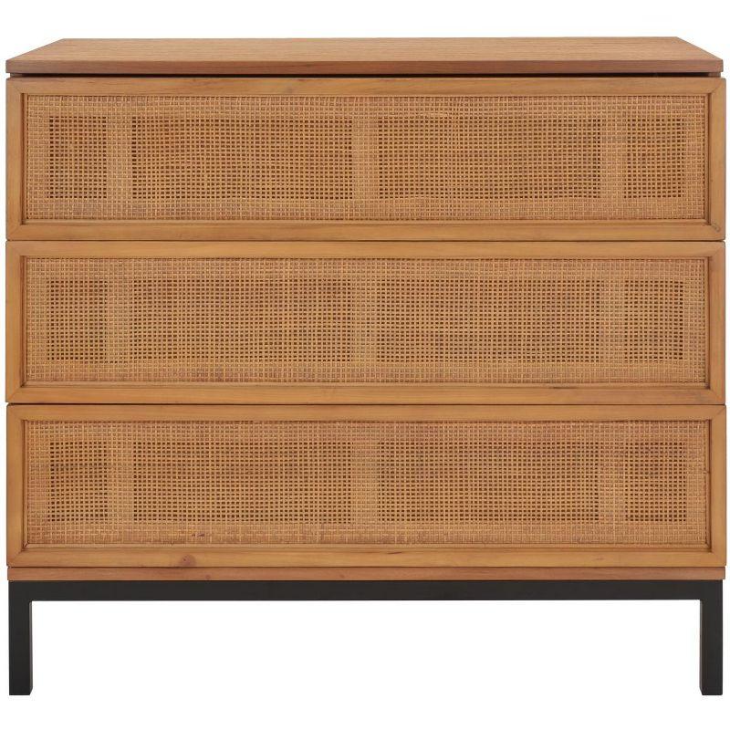 Zadie 3 Drawer Rattan Chest - CHS5004 - Natural/Black - Safavieh