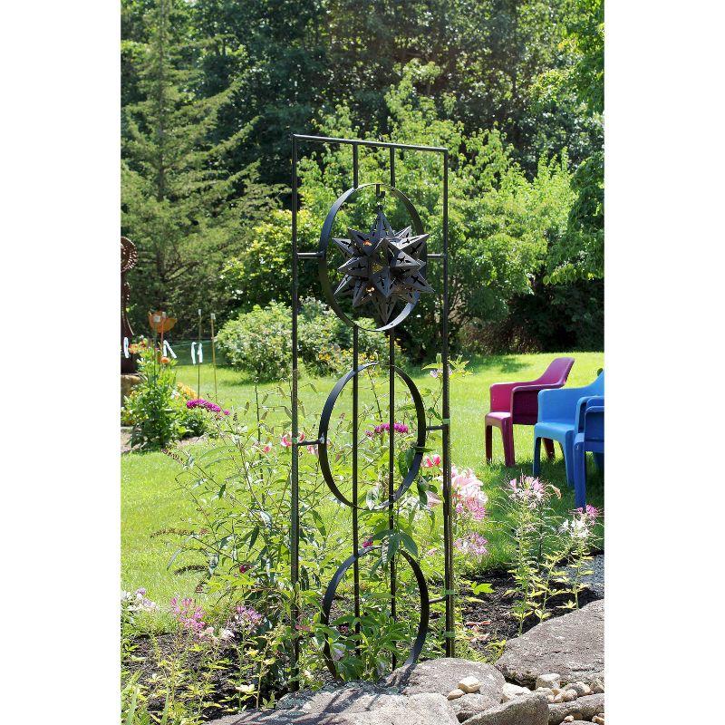 Zen Harmony 44" Black Wrought Iron Garden Trellis