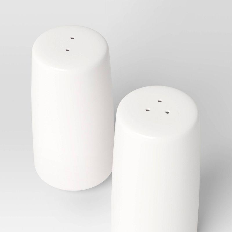 2pc Stoneware Salt and Pepper Shaker White - Threshold™: Hand Wash, 3.5" Height, 1.75" Width, Tableware Set