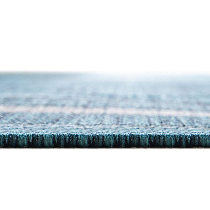 Unique Loom 8' 0 x 8' 0 Octagon Indoor/Outdoor Border Teal Area Rug