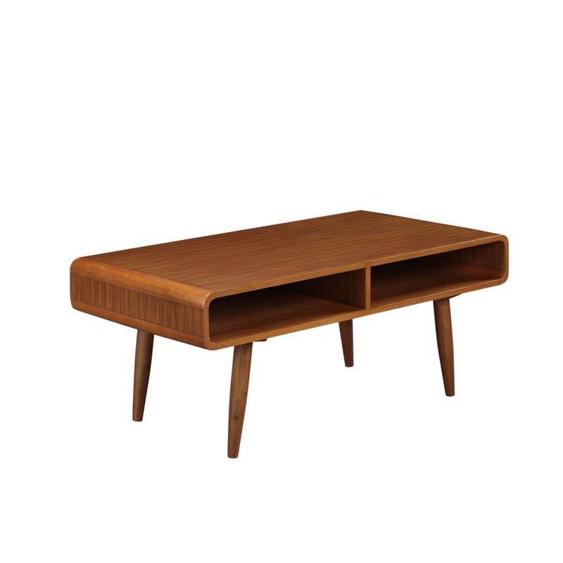 Zambrano Wood Round Chic Coffee Table with Open Storage