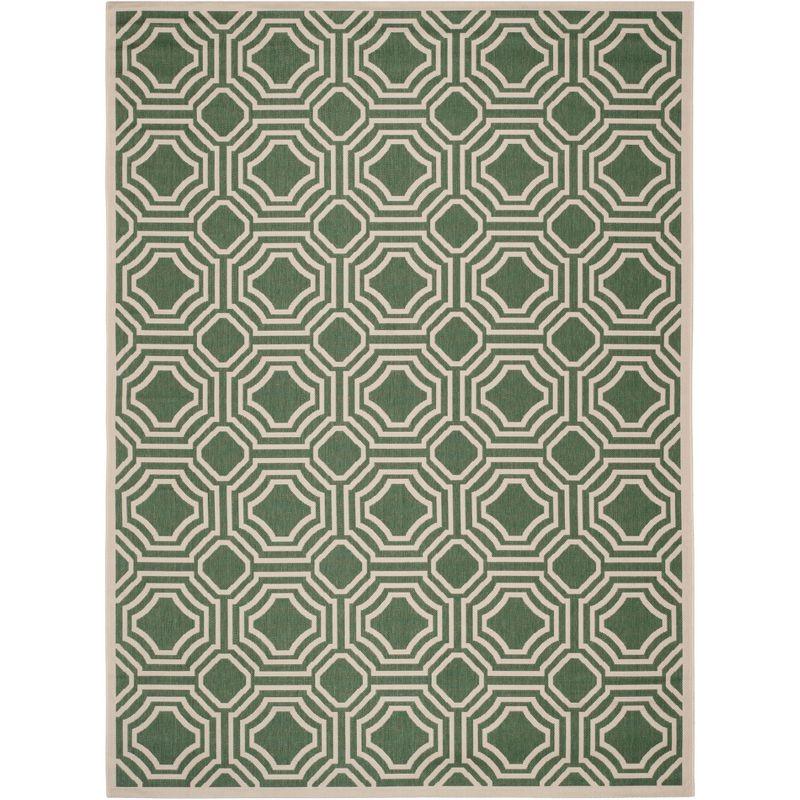 Courtyard CY6112 Power Loomed Indoor and Outdoor Area Rug - Dark Green/Beige - 9'x12' - Safavieh