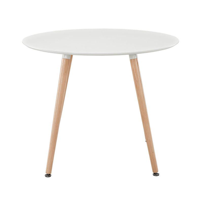 White Round Wood Contemporary Dining Table