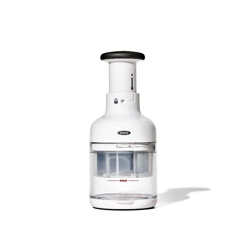 OXO White Manual Food Chopper with Stainless Steel Blade