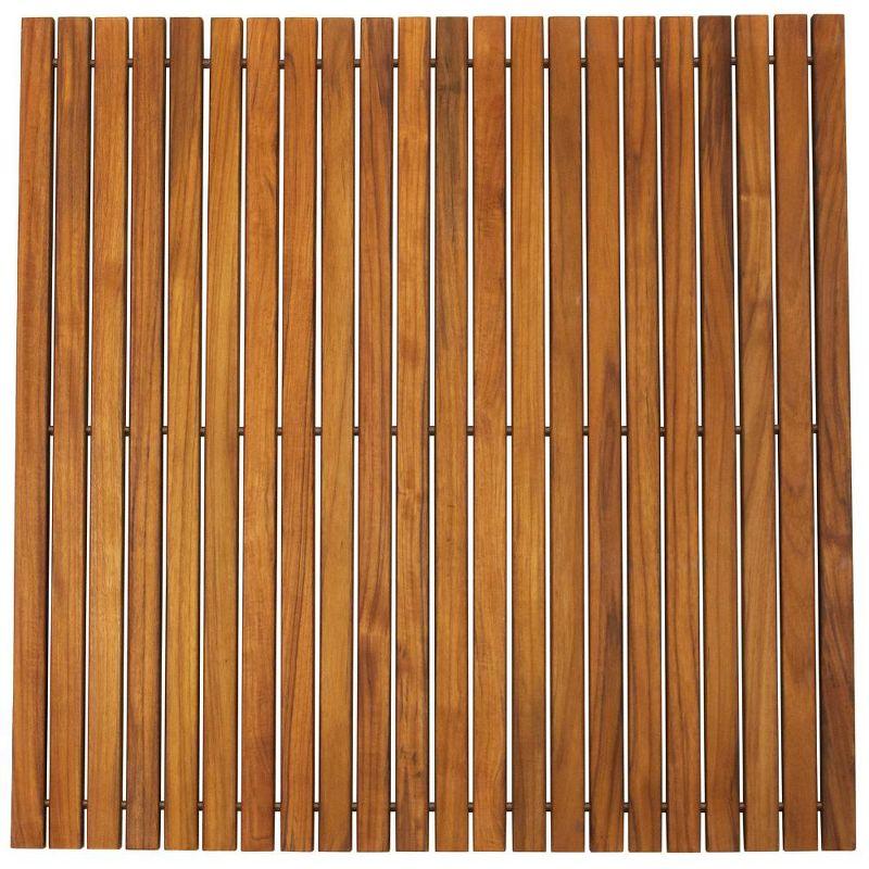 Nordic Teak  30" x 30" Shower and Bath String Mat with Rubber Footing