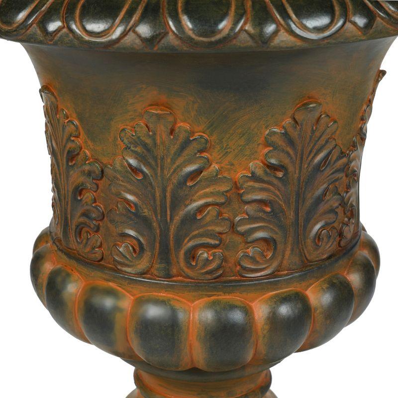 LuxenHome Weathered Brown Decorative MgO Urn Planter