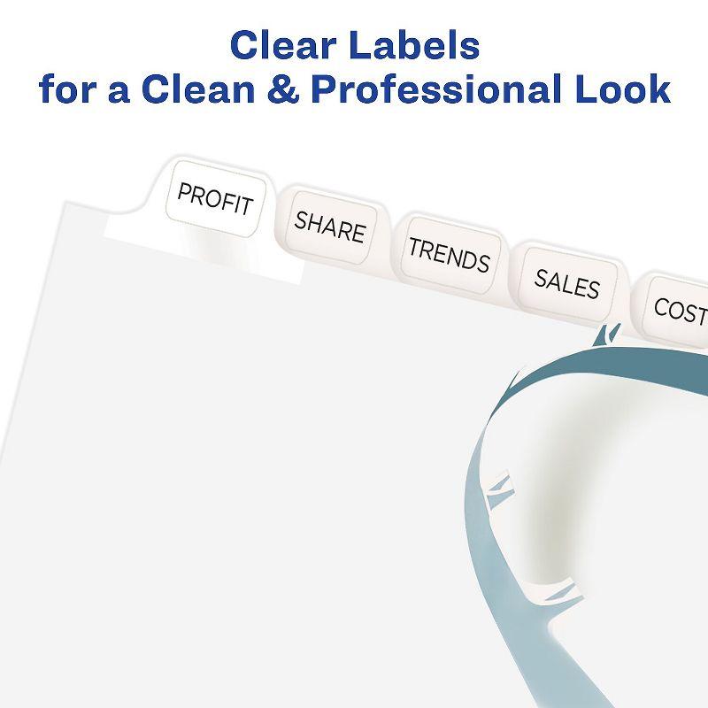 Avery Print & Apply Clear Label Dividers w/White Tabs 12-Tab Letter 5 Sets 11429