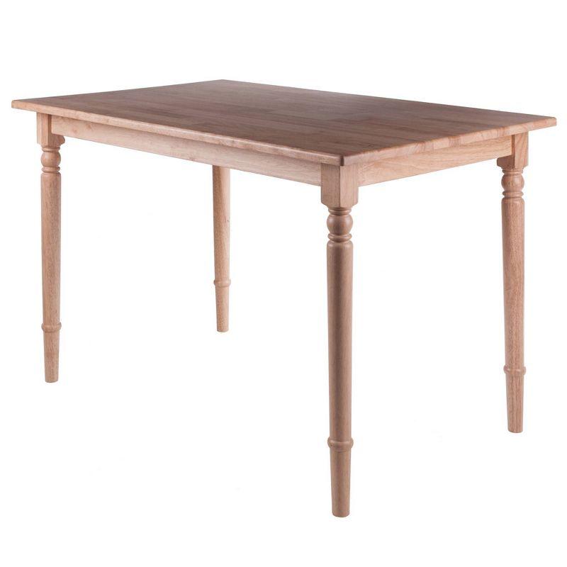 Natural Solid Wood Rectangular Farmhouse Dining Table, Seats Six