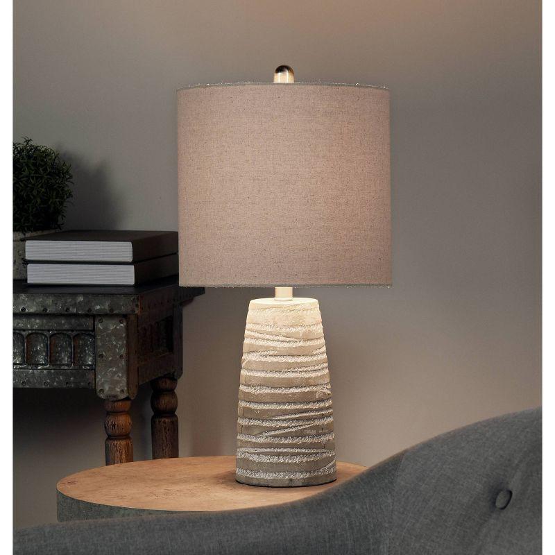 Gray Washed Ceramic Table Lamp with Fabric Shade