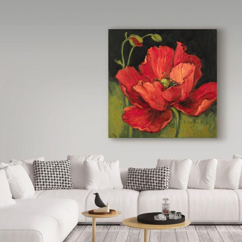 Trademark Fine Art - Barbara Mock ' Poppy Blossom' Canvas Art - 35x35