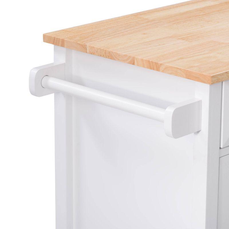 Sage Wood Kitchen Cart with Cupboard White - CorLiving