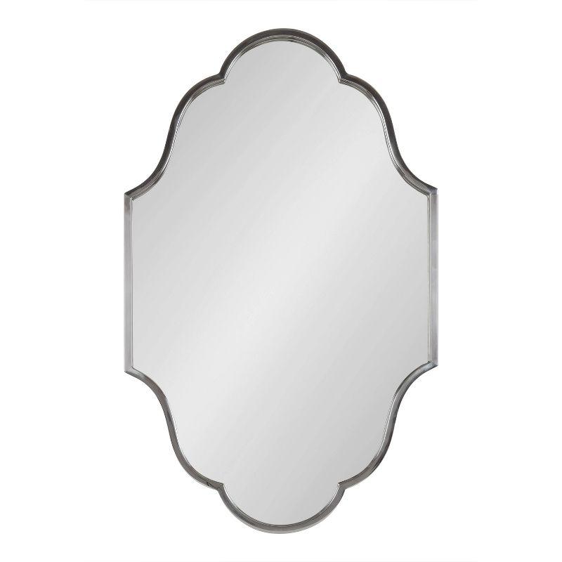 23" x 37" Rowla Framed Decorative Wall Mirror Silver - Kate & Laurel All Things Decor: Arched, Curved, Metal Mount