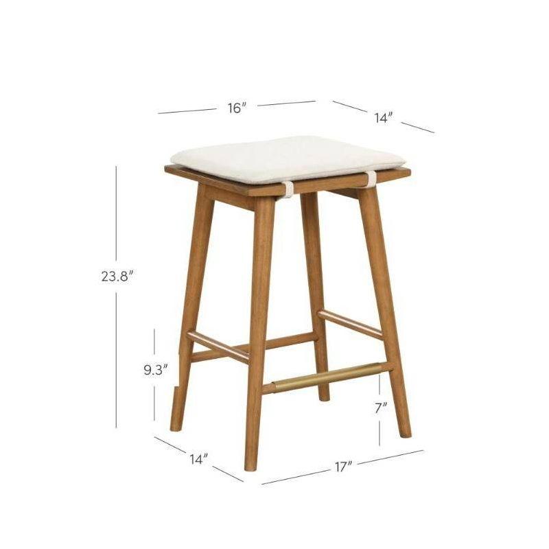 Nathan James Barker Upholstered Counter Stool with Solid Wood Frame