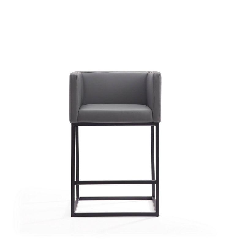 Modern Embassy 21'' Grey and Black Faux Leather Counter Stool