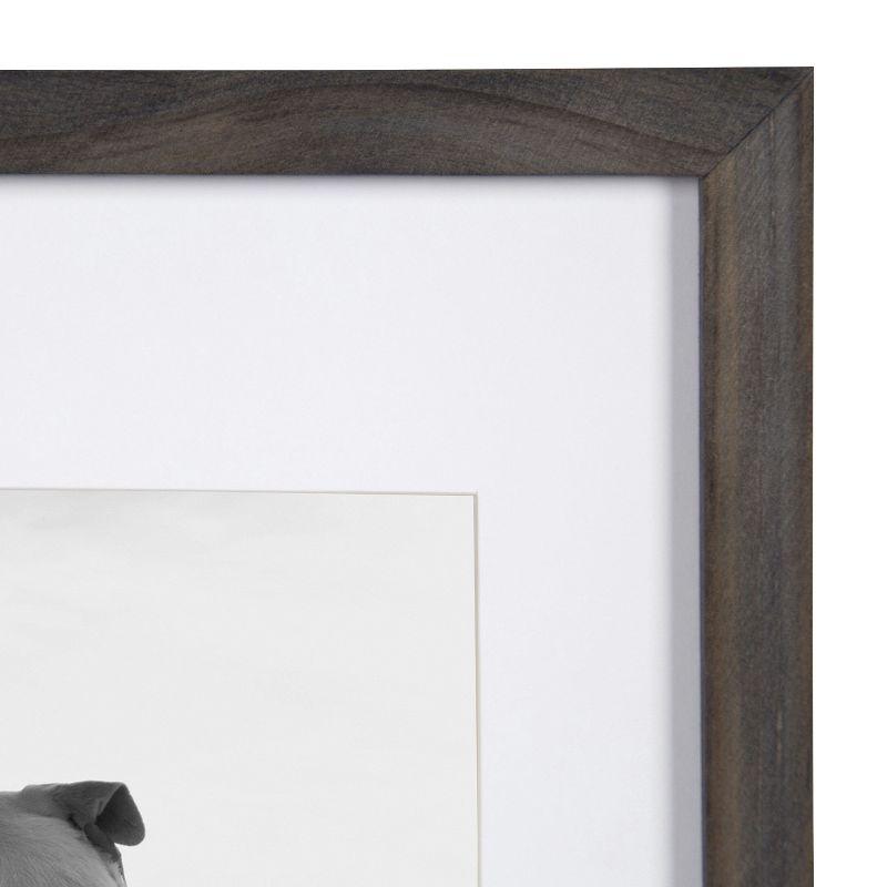 DesignOvation Gallery Rectangle Wood Wall Frame, 14x18 matted to 11x14, Gray