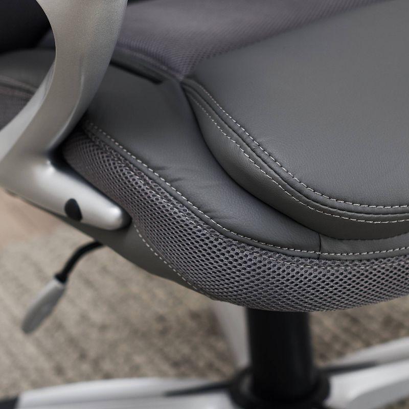 Amplify Executive Mesh Office Chair Seamless Light Gray - Serta: Ergonomic with Fixed Arms & Casters, Adjustable Height