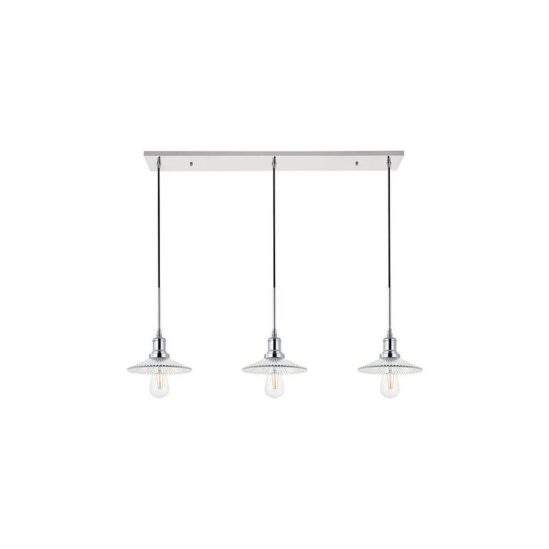 Elegant Lighting Rohan 30-Inch Satin Gold Chandelier with Metal Rings