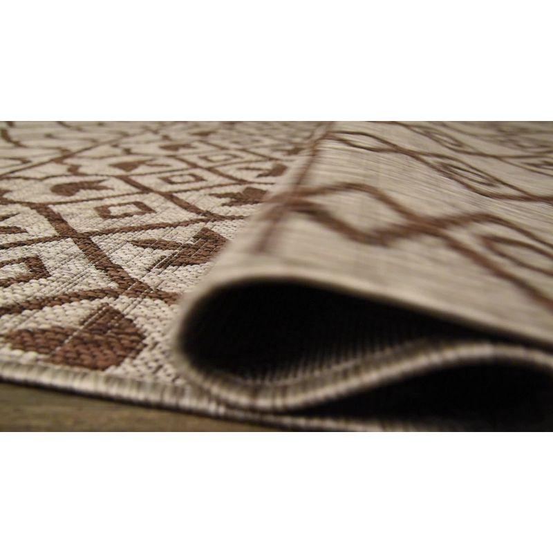 4'x6' Kafel  Bohemian Indoor/Outdoor Area Rug, Beige/Brown - JONATHAN Y