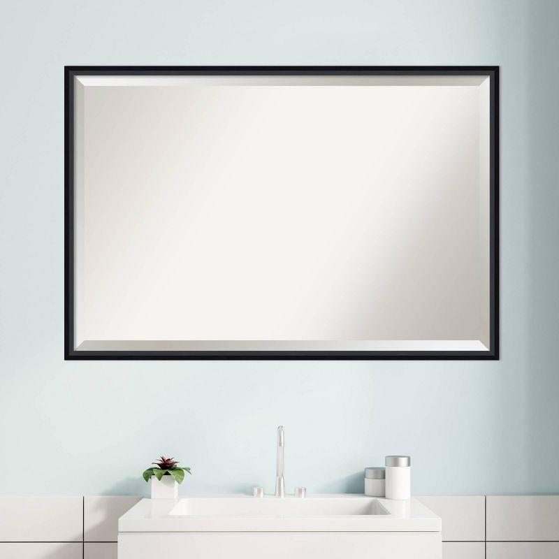 37&#34; x 25&#34; Lucie Framed Bathroom Vanity Wall Mirror Black - Amanti Art