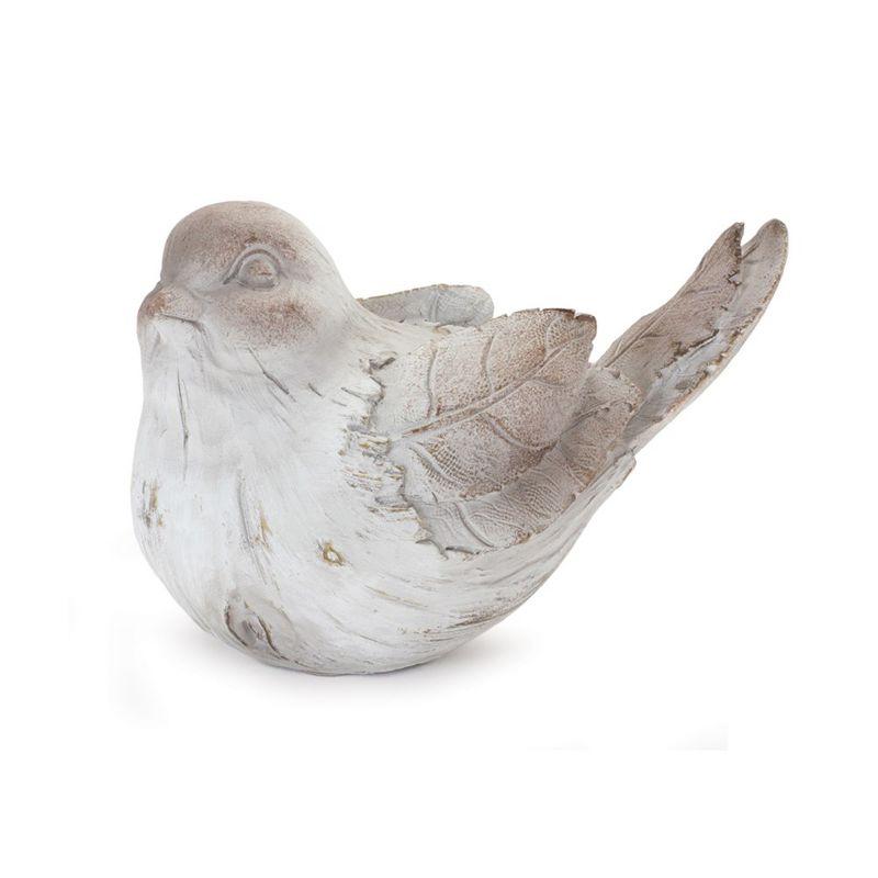 Melrose White Washed Bird Figurine (Set of 4)