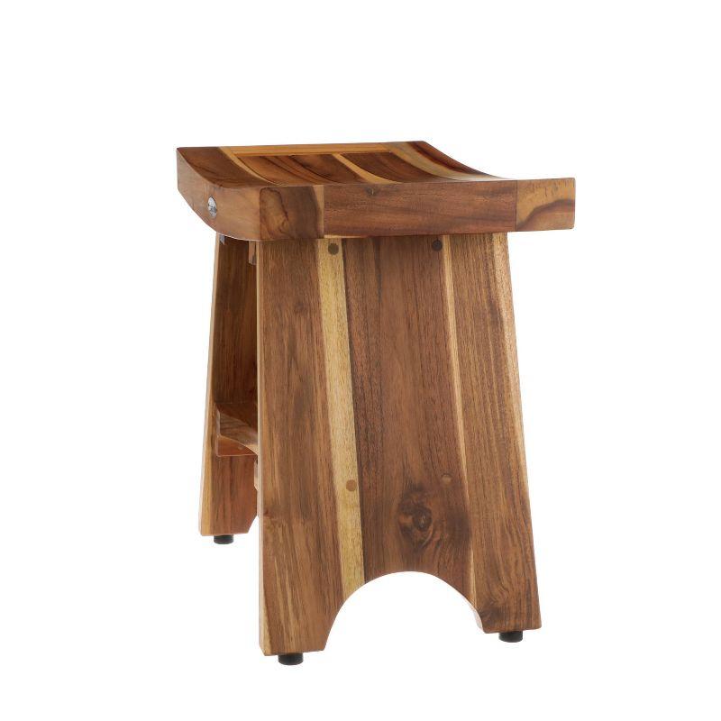 18&#34; Serenity ED961 Wide Teak Shower Bench with Shelf - EcoDecors