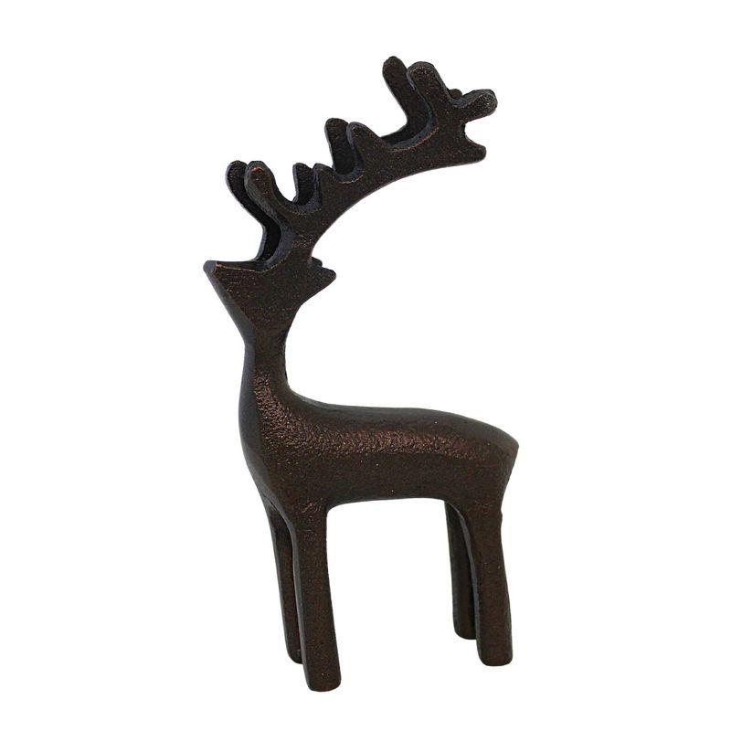 Bronze Metal Standing Deer Figurine, 6 Inches