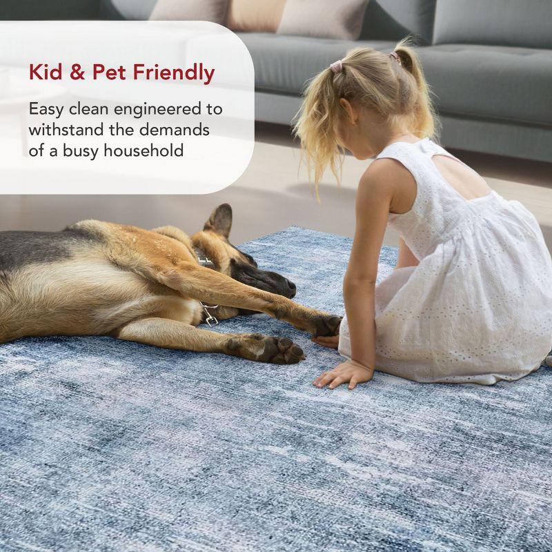 Nuloom Katia Modern Abstract Pet Friendly Machine Washable Area Rug, 5' x 8', Blue