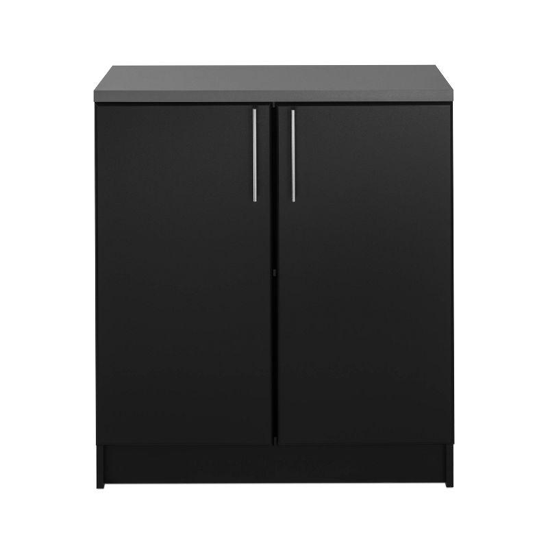 Elite Black Freestanding Office Storage Cabinet with Adjustable Shelving