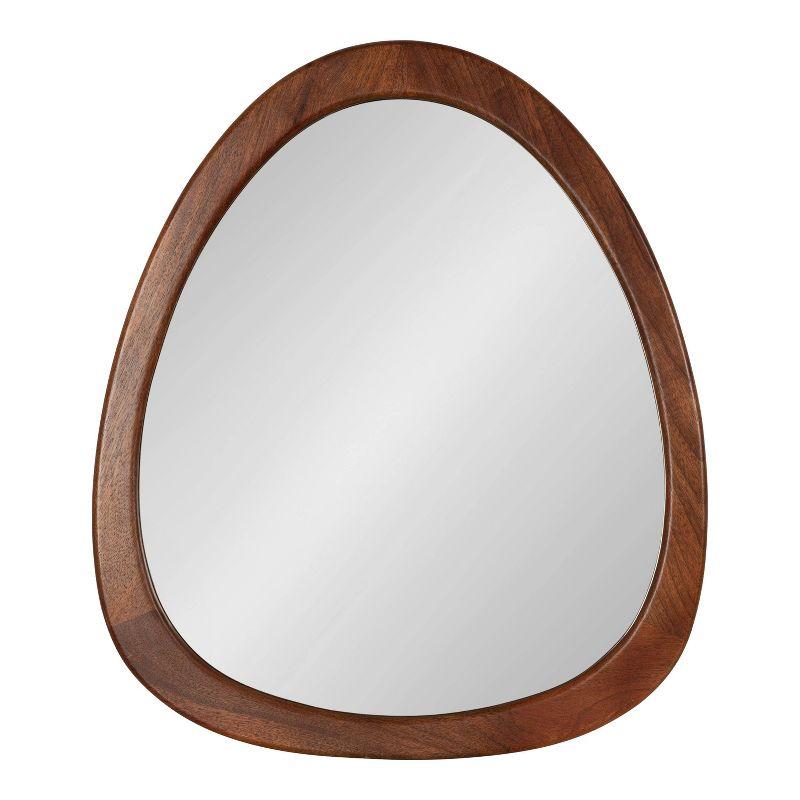 McKinder Asymmetrical Walnut Brown Mango Wood Wall Mirror