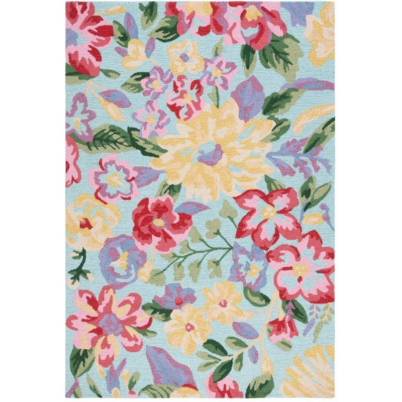 Easy Care ECR306 Handmade Tufted Area Rug - Blue/Pink - 5' X 8' - Safavieh