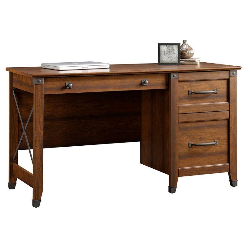 Carson Forge 58'' Black Wood Office Desk with Filing Drawer