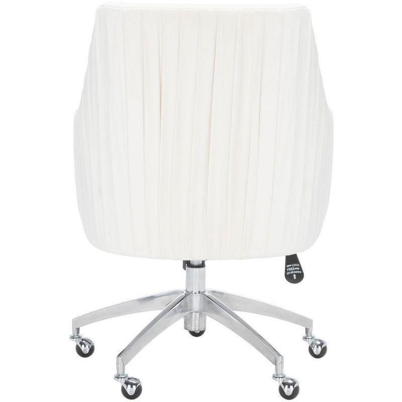 Kaisley Puckered Office Chair - Cream/Silver - Safavieh