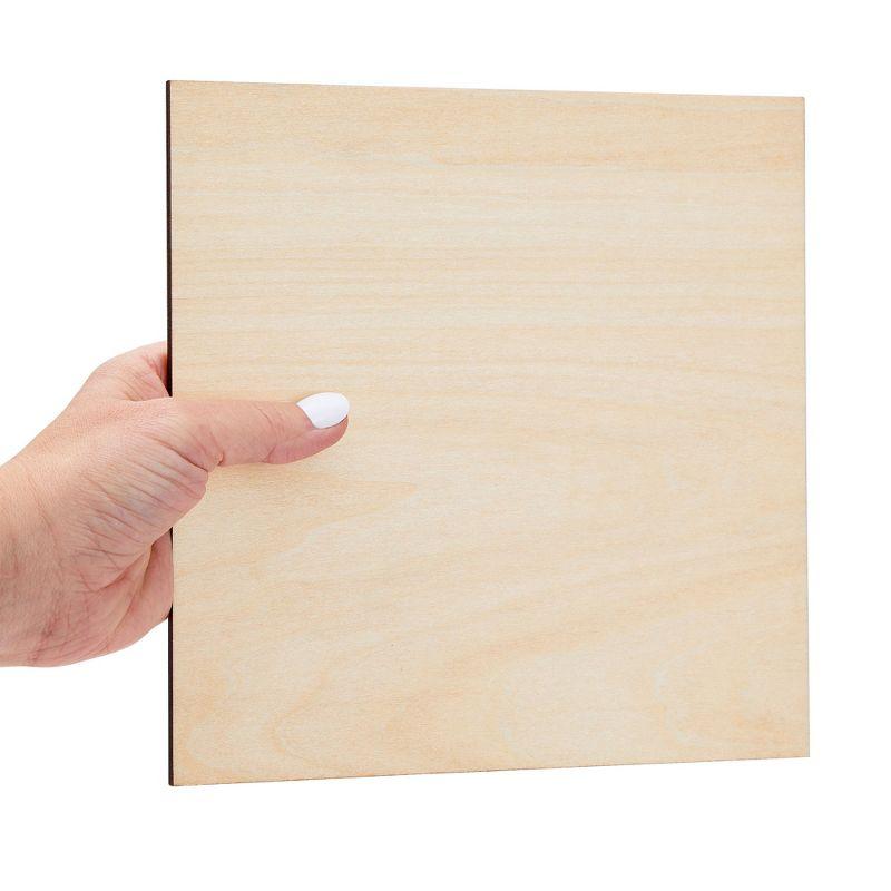 Bright Creations 8 Pack Thin 8x8 Wood Squares for DIY Crafts, Unfinished 1/5 Inch Basswood Plywood for Laser Cutting, Wood Burning