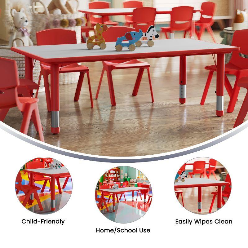 Flash Furniture 23.625"W x 47.25"L Rectangular Plastic Height Adjustable Activity Table