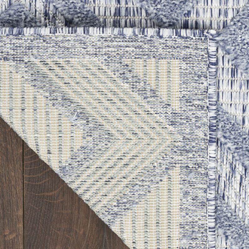 Denim Blue Diamond Flat Woven Synthetic 7' x 10' Rug