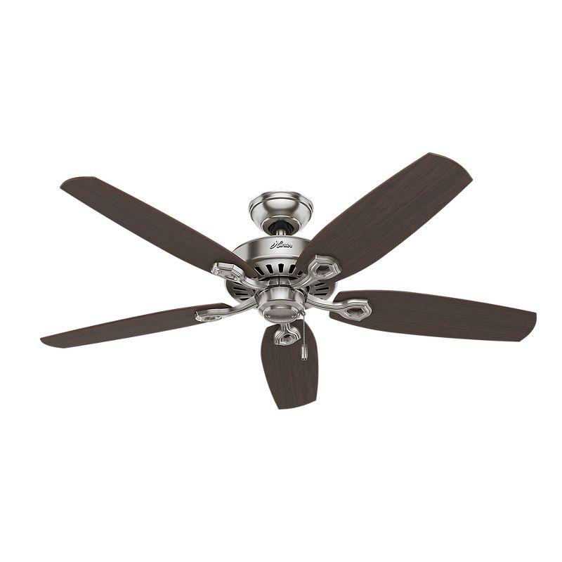 52" Builder Deluxe 5 - Blade Standard Ceiling Fan with Pull Chain and Light Kit Included