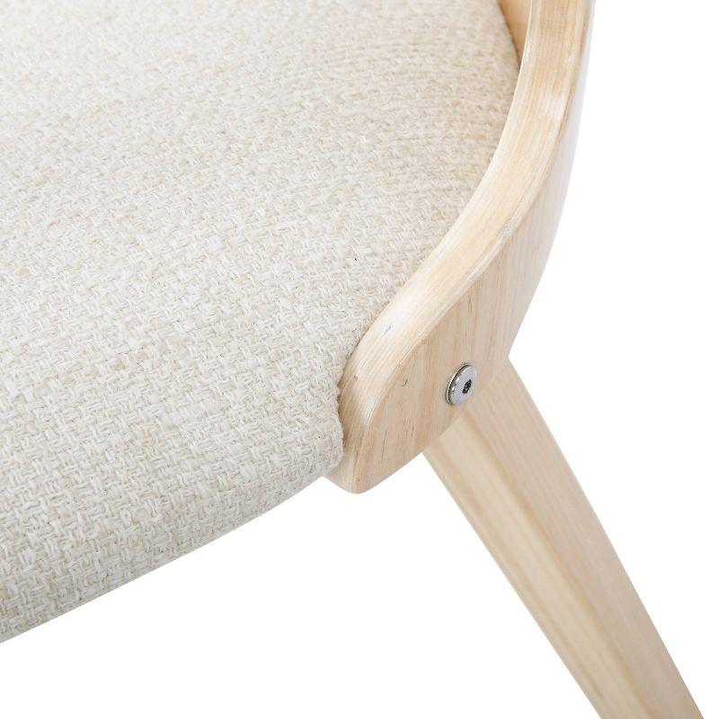 Gardenia Mid-Century Modern Dining Accent Chair with Swivel Wood/Polyester Natural/Cream - LumiSource