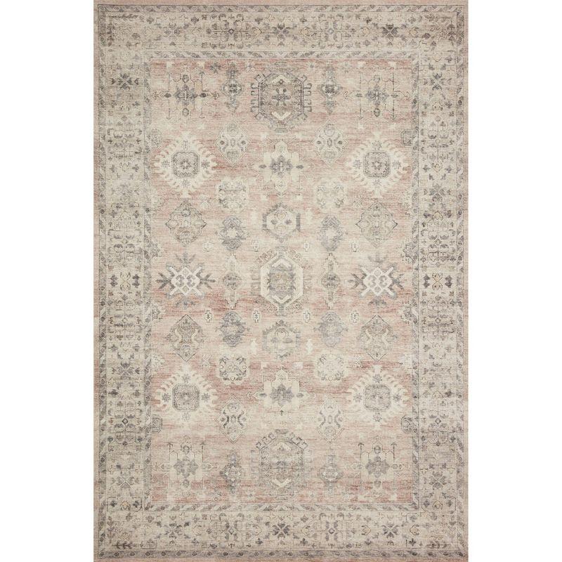 3'6"x5'6" Hathaway Rug Tan - Loloi Rugs: Traditional Medallion Pattern, Indoor Flat Pile, Canvas Backing