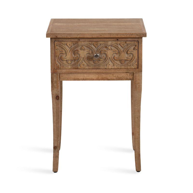 Kate and Laurel Cassetta Rectangle Wood Side Table, 19x14x28, Rustic Brown