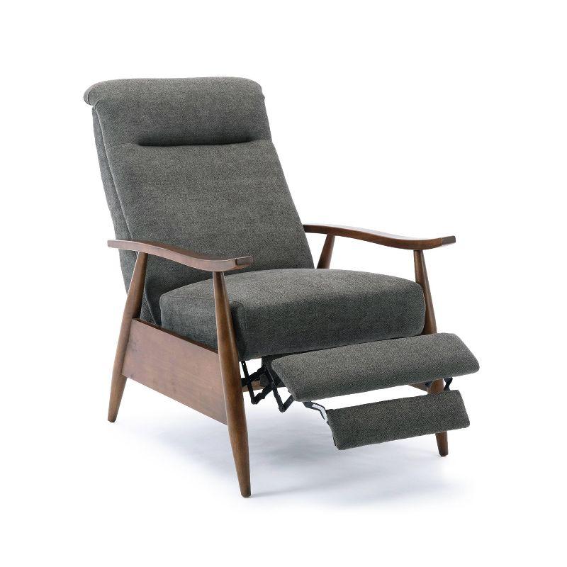 Comfort Pointe Soren Press-Back Recliner Charcoal: Upholstered Polyester, Wood Frame, Foam Fill, Spot Clean
