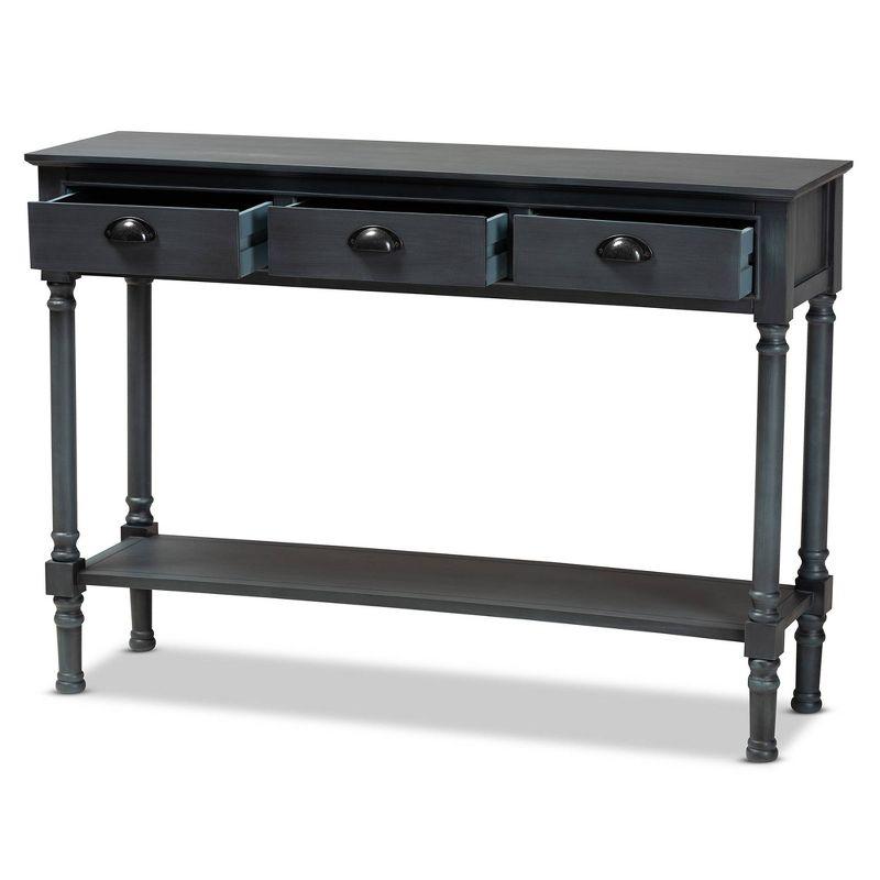 Garvey Grey Wood and Metal 3-Drawer Console Table with Storage