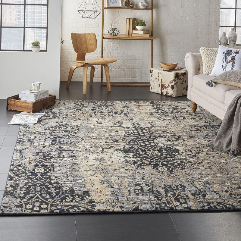 Nourison Majestic MST01 Black/Beige/Gray Indoor Area Rug - 7'9 x 9'9