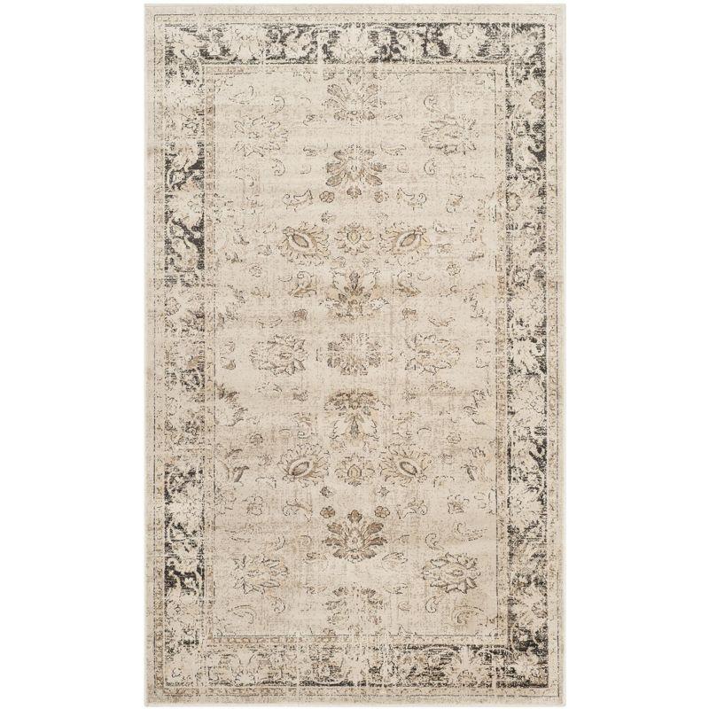 Vintage VTG117 Power Loomed Indoor Skid-Resistant Area Rug - Stone - 4'x5'7" - Safavieh