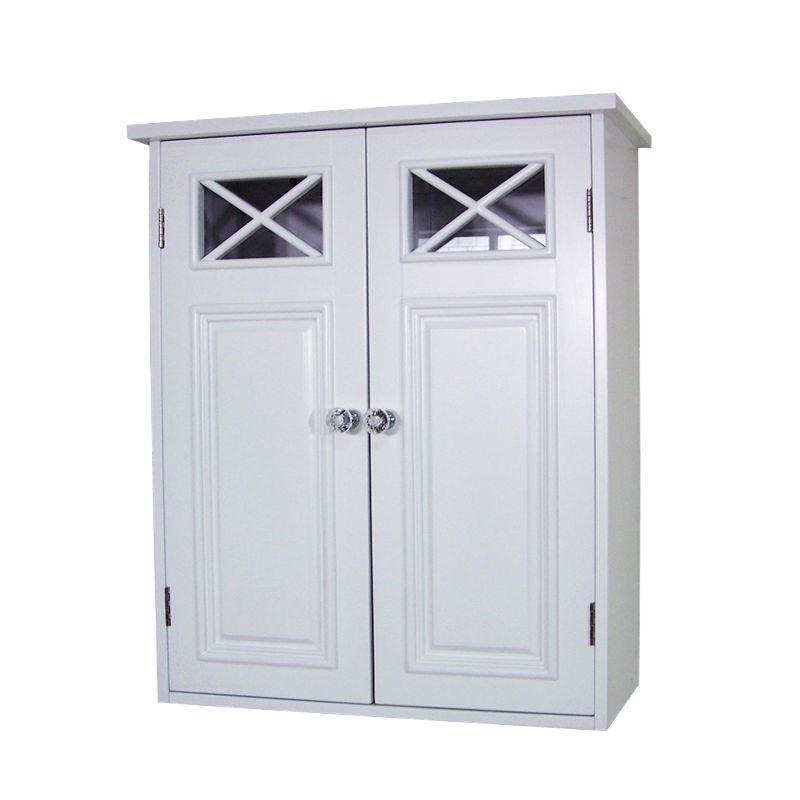 Classic White Dawson Adjustable Wall Cabinet with Cross Molding Doors