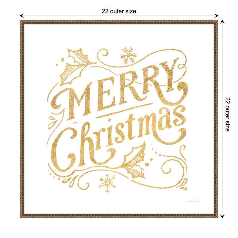 Amanti Art White and Bright Christmas IV by Danhui Nai Canvas Wall Art Print Framed 22 x 22-in.