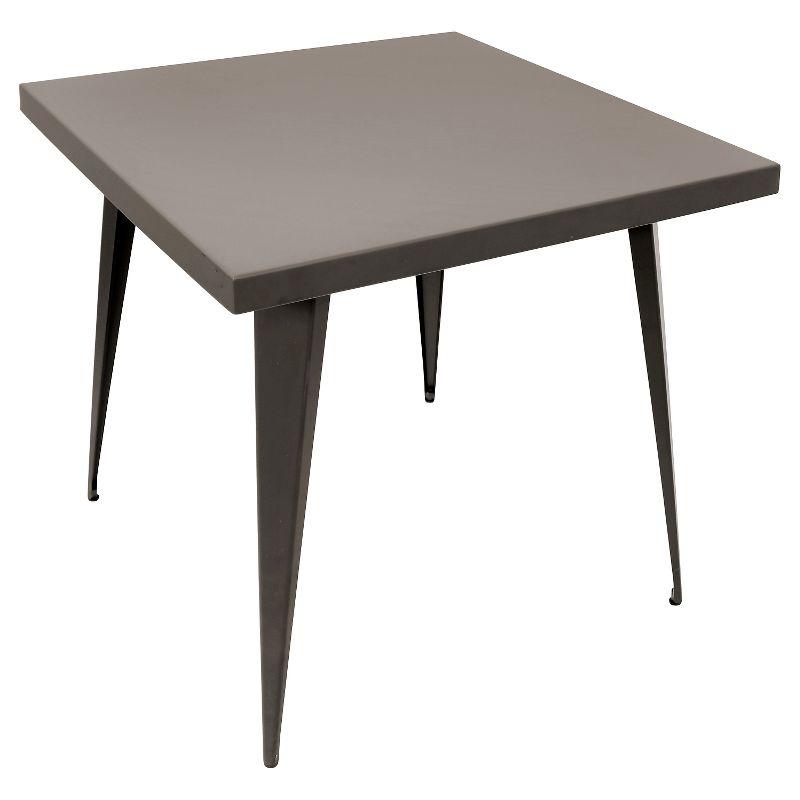 Austin 32" Gray Metal Square Industrial Dining Table