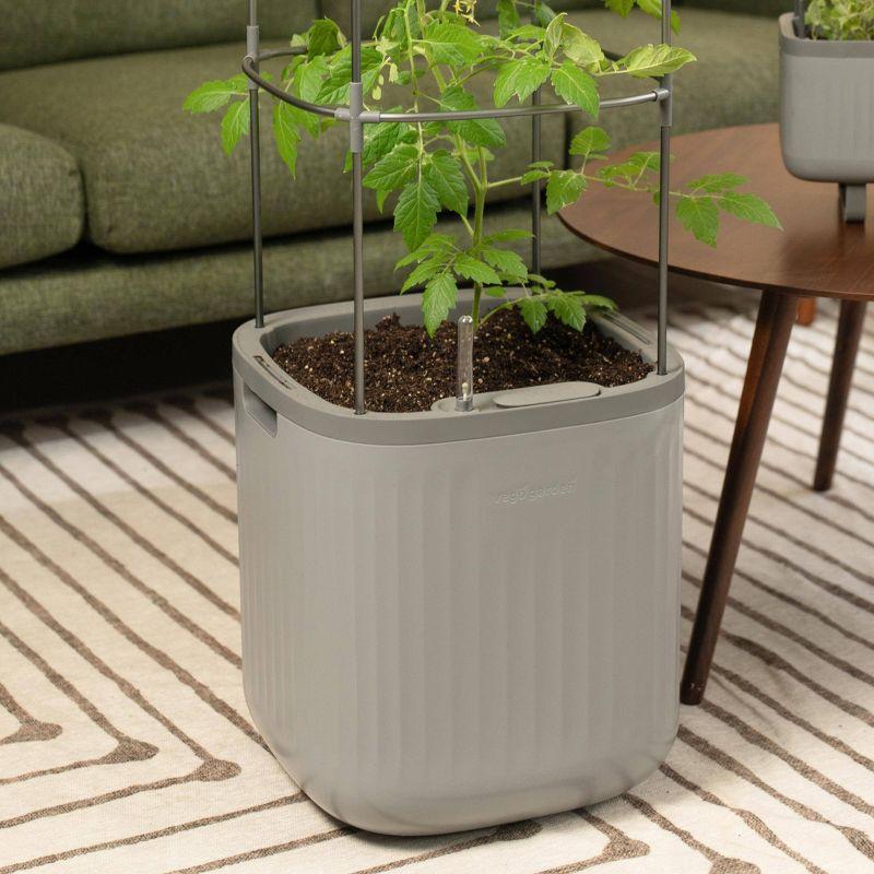 Vego Garden Mini Tomato Plastic Outdoor Pot Planter with Trellis