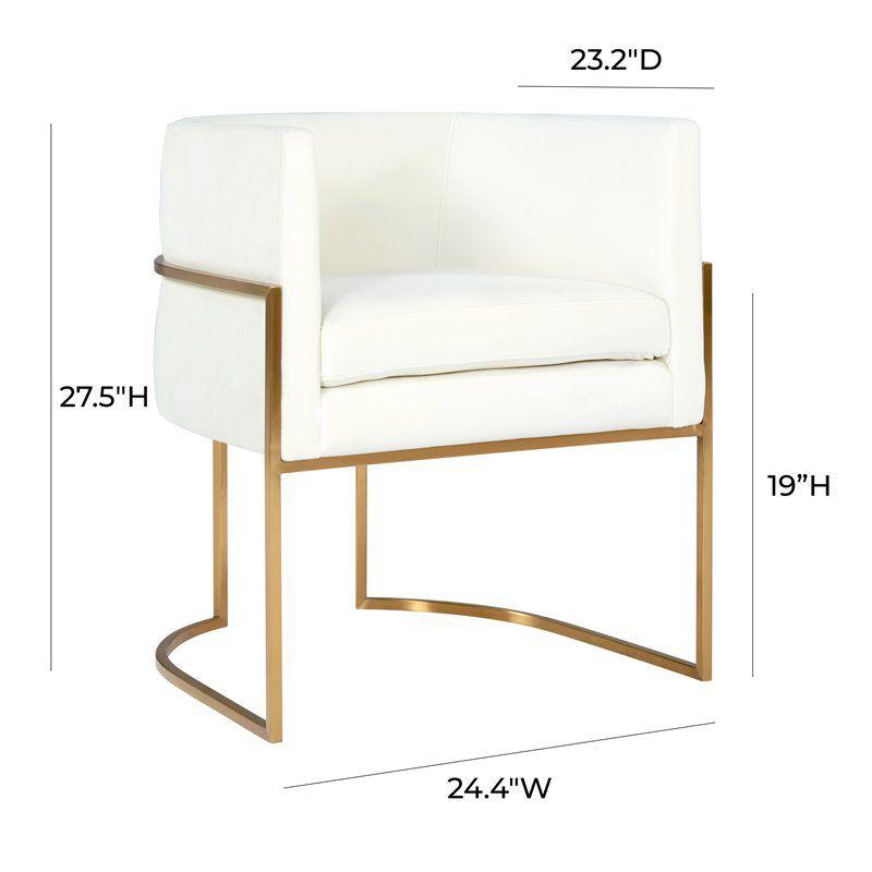 TOV Furniture Giselle 19" Transitional Velvet Dining Chair in White