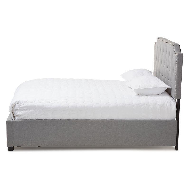 Queen Aubrianne Modern and Contemporary Fabric Upholstered Storage Bed Gray - Baxton Studio: Wood Composite Frame, Polyester Fill