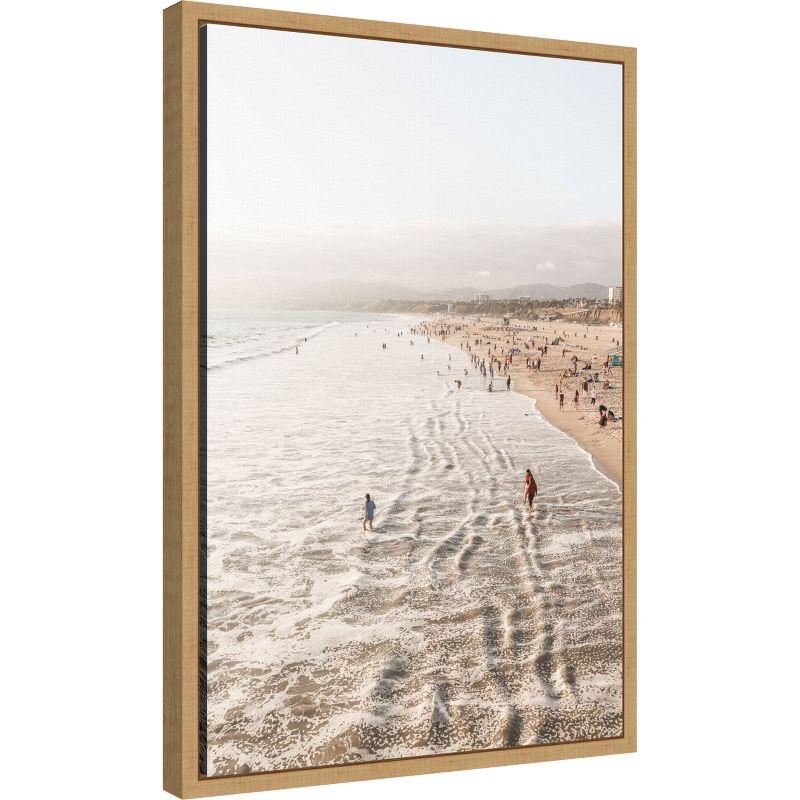 Amanti Art Santa Monica Beach by Henrike Schenk Framed Canvas Wall Art